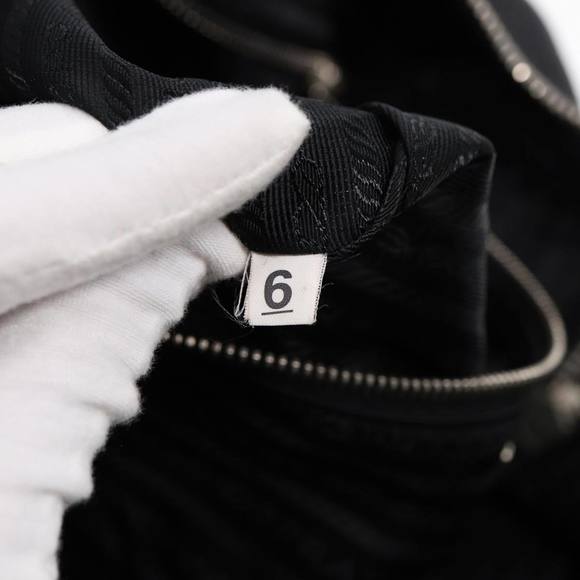 PRADA Tote Bag Leather Black Silver Auth bs16964 - Picture 12 of 16